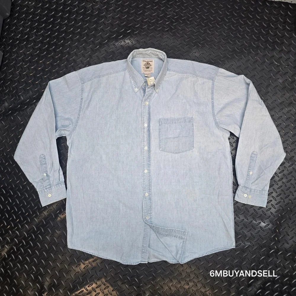 Banana Republic Vintage Adventure Outfitters Cotton Shirt XL Light‎ Blue 7140313